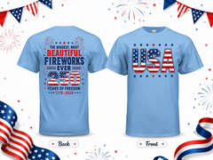 USA front- The-Biggest-Most -Beautiful-Fireworks-Ever-T-Shirt