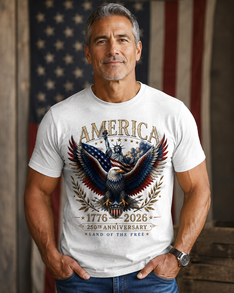 250th Anniversary Red- White- Blue Patriotic Eagle T-Shirt