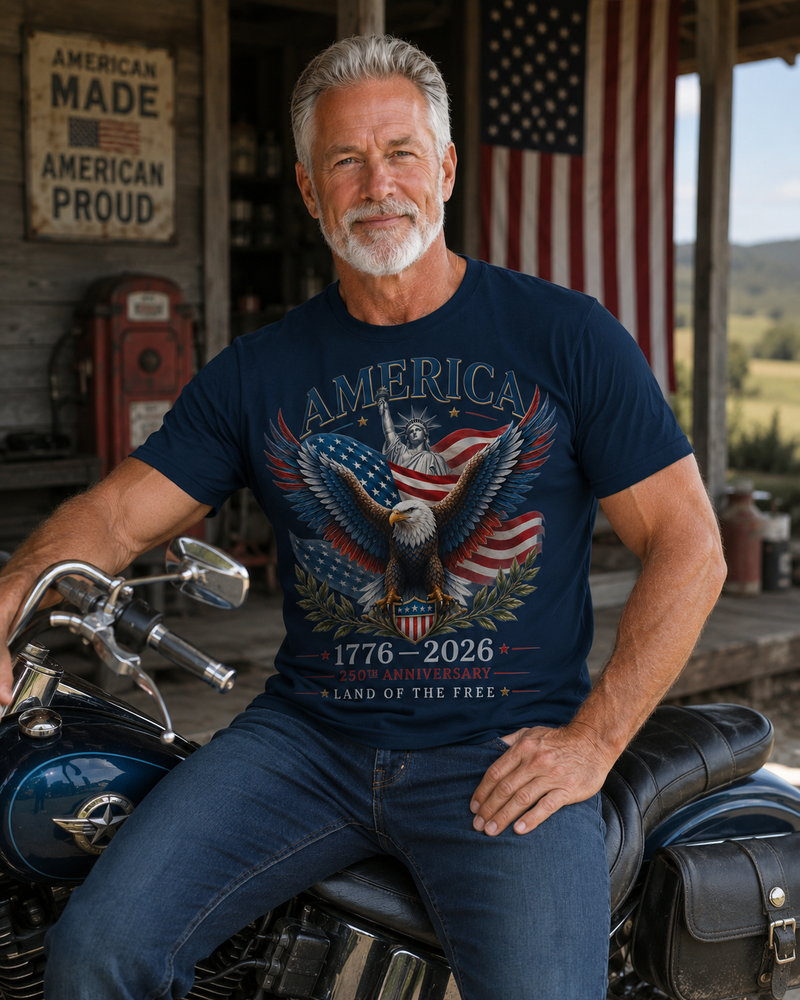American Eagle Red-White- Blue Patriotic Liberty Tee